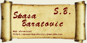 Spasa Baratović vizit kartica